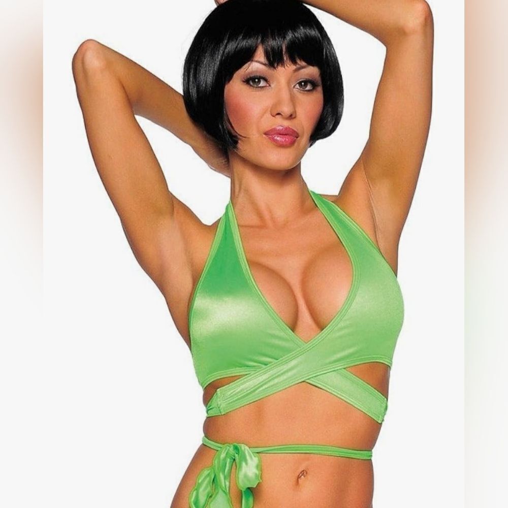 NWT Bodyzone Neon Green Savage Wrap Around Top (OS)